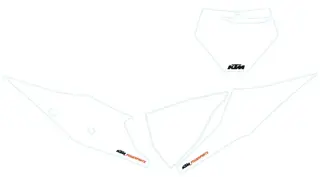 KTM Startnummer Bakgrunn - Hvit KTM SX 125 - 450 2019-&gt;