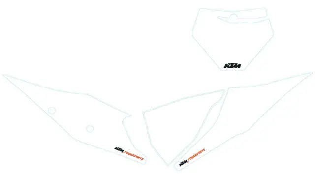 KTM Startnummer Bakgrunn - Hvit KTM SX 125 - 450 2019-> 