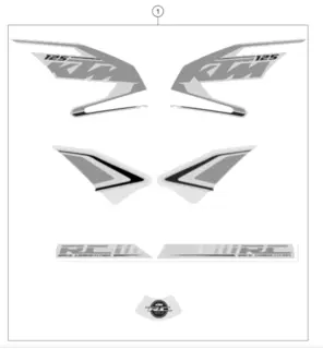 DECAL KIT 125 RC 2016