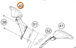 MIRROR ARM RIGHT CPL. KTM RC125/200/250/390