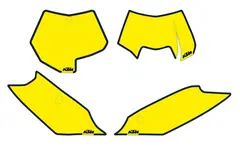 KTM Startnummer Bakgrunn - Gul KTM SX 125-450 11-12, EXC 125-500 12-13