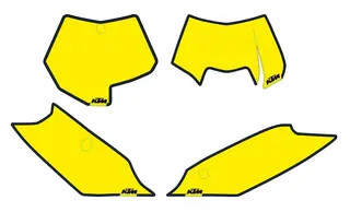 KTM Startnummer Bakgrunn - Gul KTM SX 125-450 11-12, EXC 125-500 12-13