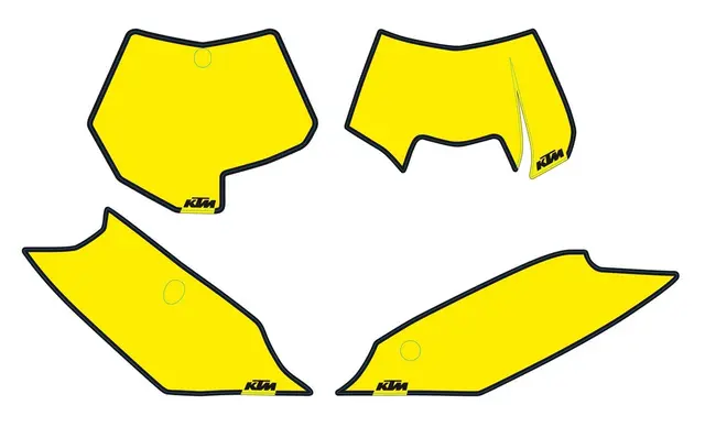KTM Startnummer Bakgrunn - Gul KTM SX 125-450 11-12, EXC 125-500 12-13 