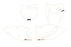 KTM Startnummer Bakgrunn - Hvit KTM SX 125-450 16-18, EXC 250-500 17-19