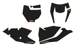 KTM Startnummer Bakgrunn - Sort KTM SX 125-450 16-18, EXC 250-500 17-19