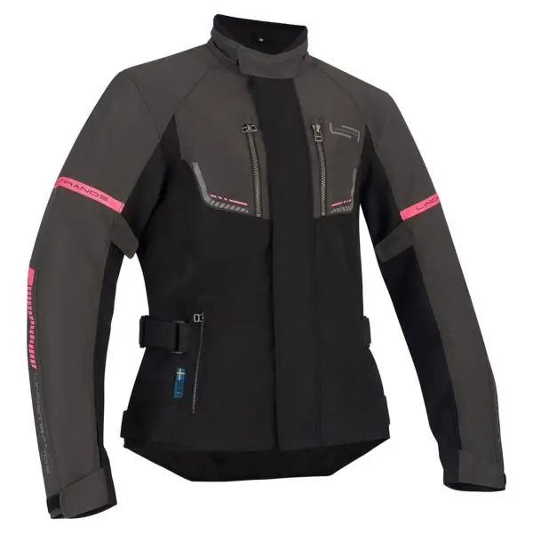Lindstrands Lomsen Mc-Jakke 46 Dame - Svart/Grå/Rosa 