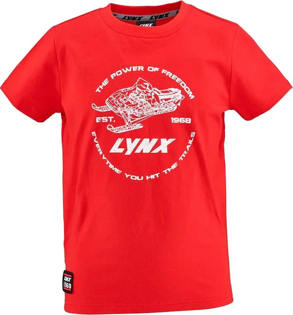 Lynx Logo T-Skjorte 128 cm / 7-8 år Barn - Rød 