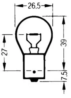 Lysp&#230;re - 12V, 21W Sokkel: BA15s