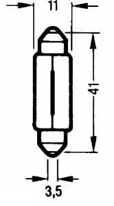 Lyspære - 12V, 10W Sokkel: SV8,5-8 