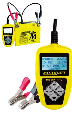 MotoBatt Batteritester Pro 12V Batteri- og systemtester for 12v batteri 