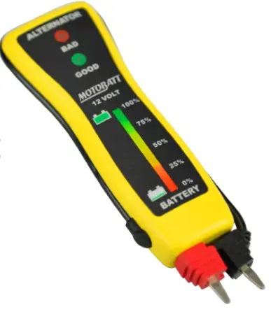 MotoBatt Batteritester 12V Liten og praktisk tester 