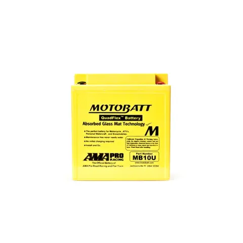 MotoBatt MB10U 12V Batteri 4-Polet, 175CCA, 14.5Ah, 135x90x146, AGM