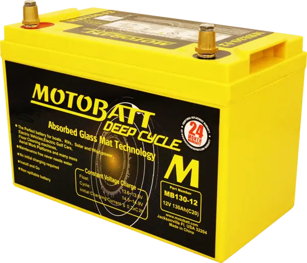MotoBatt MB130-12, 12V Batteri 2-Polet, 130Ah, 330x171x220, AGM 