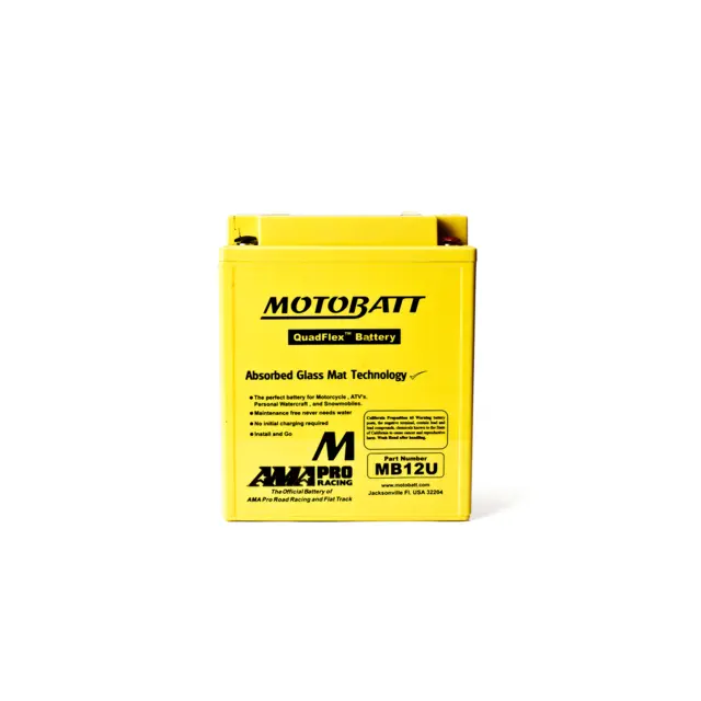 MotoBatt MB12U 12V Batteri 4-Polet, 170CCA, 14Ah, 135x80x175, AGM 