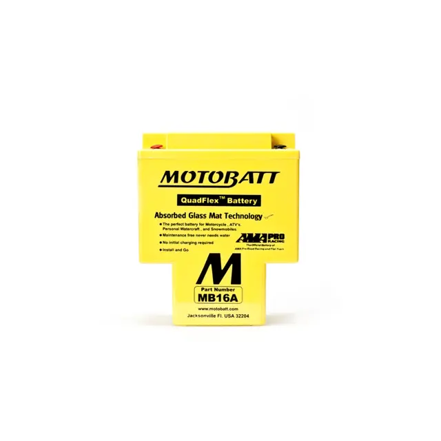 MotoBatt MB16A 12V Batteri 2-Polet, 220CCA, 19Ah, 151x91x181, AGM 