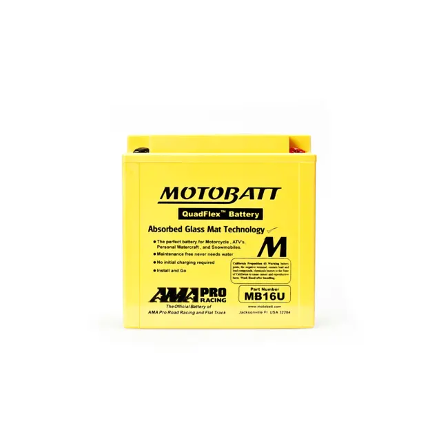 MotoBatt MB16U 12V Batteri 4-Polet, 235CCA, 20Ah, 160x90x161, AGM 