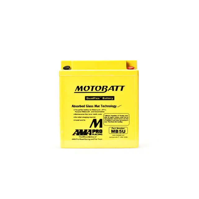 MotoBatt MB5U 12V Batteri 4-Polet, 90CCA, 7Ah, 120x60x130, AGM 