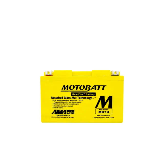 MotoBatt MB7U 12V Batteri 2-Polet, 100CCA, 7Ah, 150x65x94, AGM 