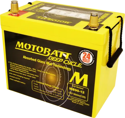 MotoBatt MB90-12, 12V Batteri 2-Polet, 90Ah, 260x169x211, AGM