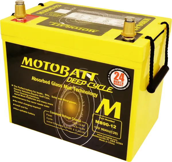 MotoBatt MB90-12, 12V Batteri 2-Polet, 90Ah, 260x169x211, AGM 