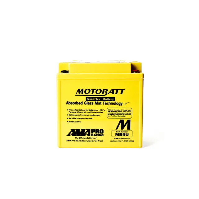 MotoBatt MB9U 12V Batteri 4-Polet, 165CCA, 11Ah, 136x76x133, AGM 