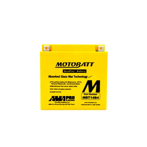MotoBatt MBT14B4 12V Batteri 2-Polet, 180CCA, 14Ah, 150x70x145, AGM