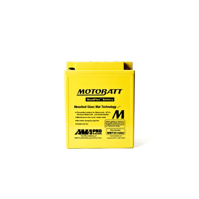 MotoBatt MBTX14AU 12V Batteri 4-Polet, 250CCA, 16.5Ah, 135x90x168, AGM 