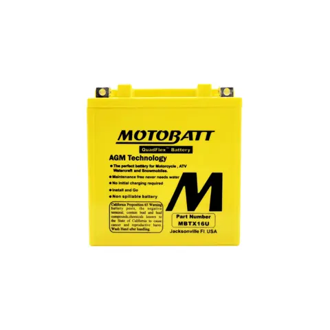 MotoBatt MBTX16U 12V Batteri 4-Polet, 245CCA, 19Ah, 151x87x161, AGM