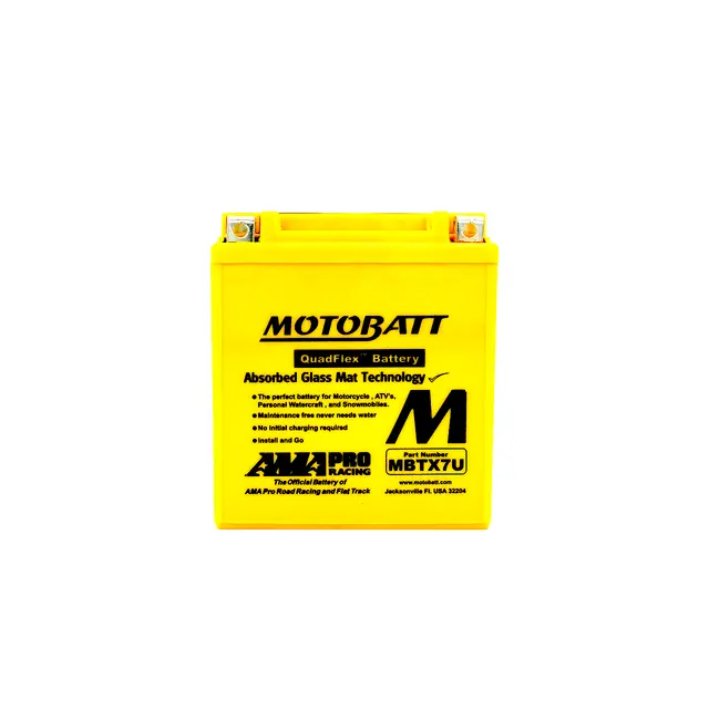 MotoBatt MBTX7U 12V Batteri 2-Polet, 130CCA, 8Ah, 114x70x128, AGM 