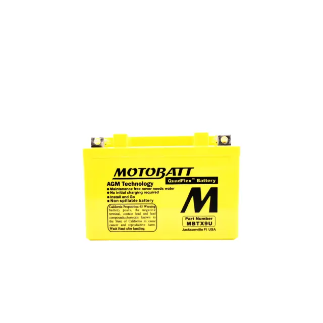 MotoBatt MBTX9U 12V Batteri 4-Polet, 160CCA, 10.5Ah, 151x87x105, AGM 