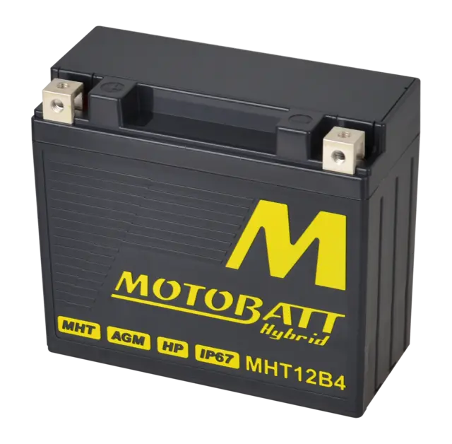 MotoBatt MHT12B4 12V Batteri Hybrid 4-Polet, 330CCA, 8.9HAh, 150x69x130, AGM 