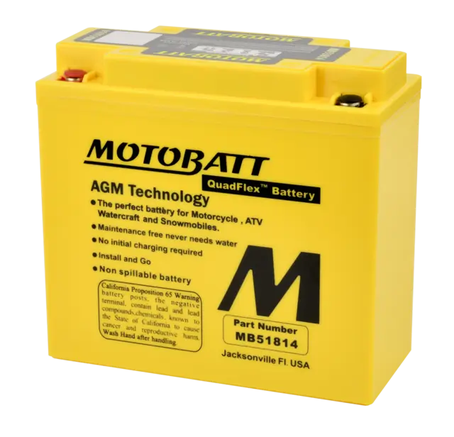 MotoBatt MB51814 12V Batteri 4-Polet, 220CCA, 22Ah, 183x80x170, AGM 