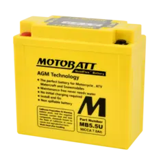 MotoBatt MB5.5U 12V Batteri 4-Polet, 90CCA, 7Ah, 135x60x130, AGM