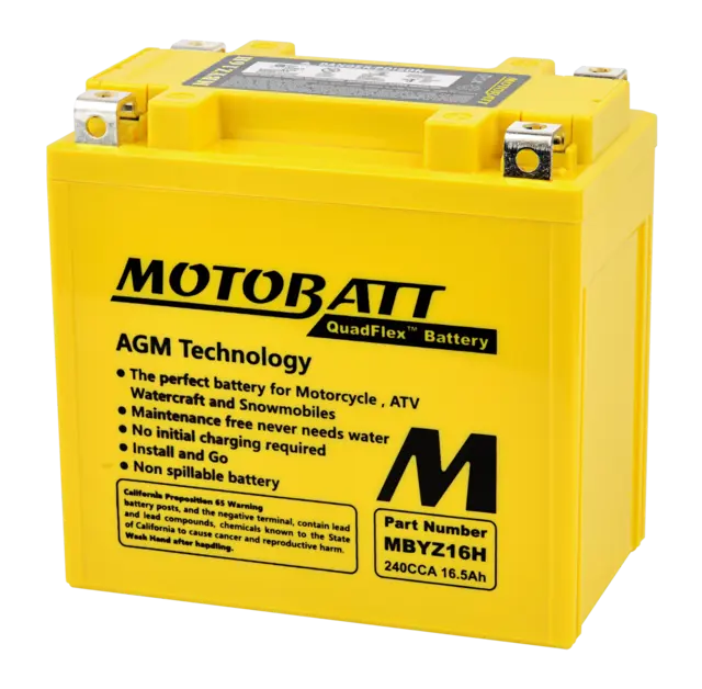 MotoBatt MBYZ16H 12V Batteri 4-Polet, 240CCA, 16.5Ah, 151x87x145, AGM 