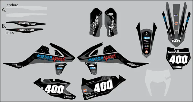 Komplett Team Motorspeed Dekal Kit MX/Enduro