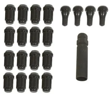 MSA Hjulmutter Sort - M10x1.25 16 stk Gorilla Black, Installasjonssett 