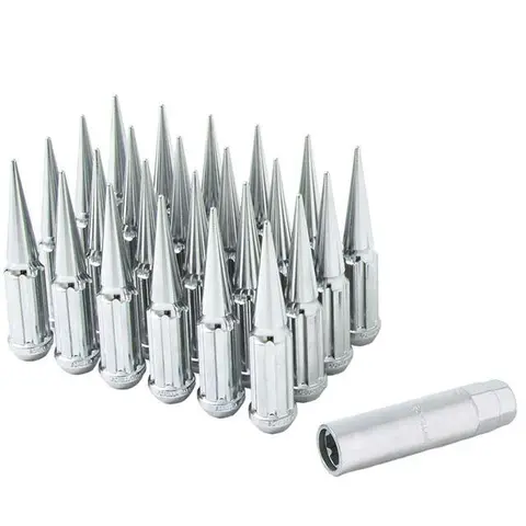 MSA Hjulmutter Chrome Spike - M10x1.25 16 stk Gorilla Chrome, Installasjonssett
