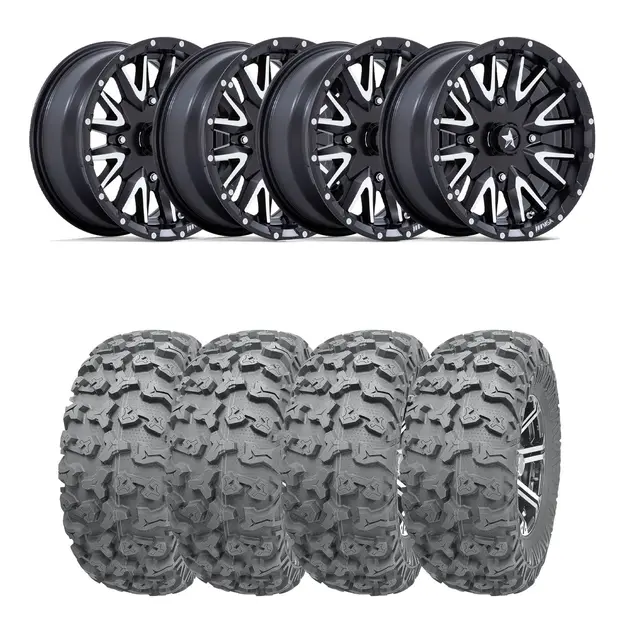 Hjulpakke 22 - Can-Am 4x4 - 28"/15" Wanda P3036, MSA M49 Creed Sort MM,+10mm 