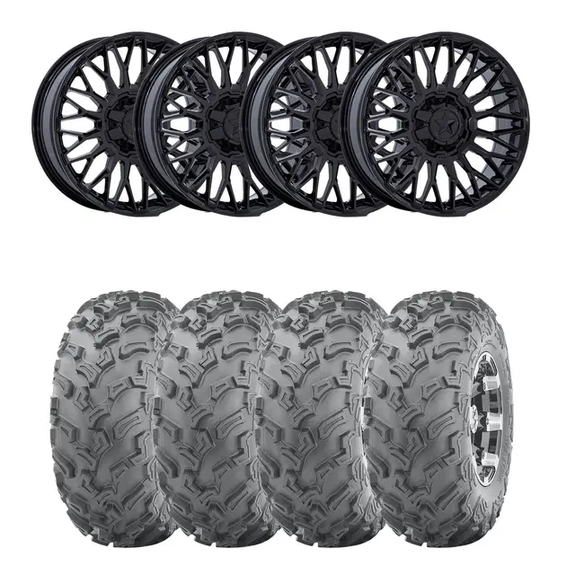 Hjulpakke 26 - Can-Am 4x4 - 27"/14" Wanda P3006, MSA M50 Clubber Sort B,+10 