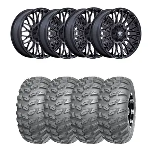 Hjulpakke 28 - Can-Am 4x4 - 26"/14" Wanda P3035, MSA M50 Clubber Sort M,+10