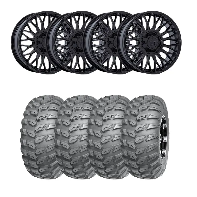 Hjulpakke 29 - Can-Am 4x4 - 26"/14" Wanda P3035, MSA M50 Clubber Sort B,+10 