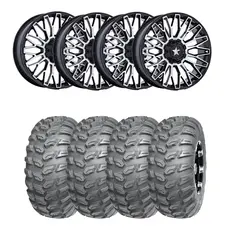 Hjulpakke 30 - Can-Am 4x4 - 26"/14" Wanda P3035, MSA M50 Clubber Sort BM,+10