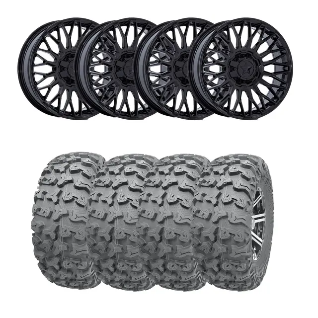 Hjulpakke 33 - Polaris 4x4 - 27"/14" Wanda P3036, MSA M50 Clubber Sort B,+10 