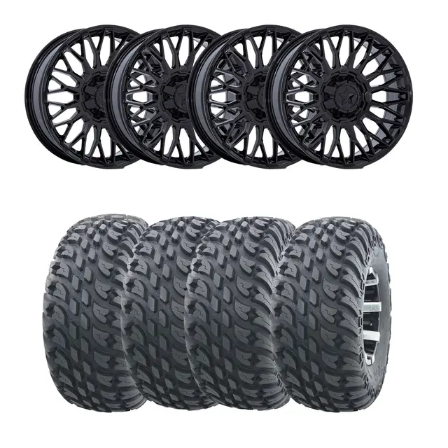 Hjulpakke 36 - Polaris 4x4 - 26"/14" Wanda VS3020, MSA M50 Clubber Sort B,+10 