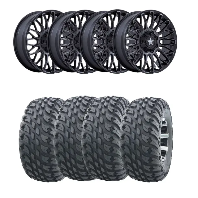 Hjulpakke 37 - Polaris 4x4 - 26"/14" Wanda VS3020, MSA M50 Clubber Sort M,+10 