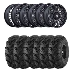 Hjulpakke 38 - Polaris 6x6 - 27"/14" Mud Lite 2, MSA M50 Clubber Sort M,+10