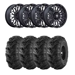 Hjulpakke 38 - Polaris 4x4 - 28"/14" Mud Lite 2, MSA M50 Clubber Sort M,+10