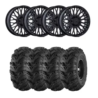 Hjulpakke 39 - Polaris 4x4 Mud Lite 2, MSA M50 Clubber Sort B,+10mm