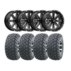 Hjulpakke 74 - Japanske 4x4 - 26&quot;/14&quot; Wanda VS3020 Storm, MSA M41 Boxer- Sort