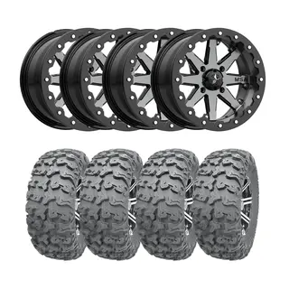 Hjulpakke 84 - Polaris 4x4 - 28&quot;/15&#39;&#39; Wanda P3036 E4, M21 LOK, Gun Metal Gr&#229;